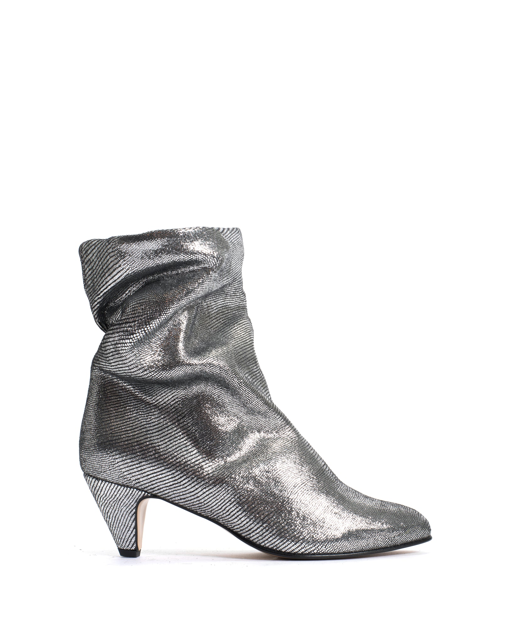 Vully 50 stiletto Lizard metallic goat Platinum