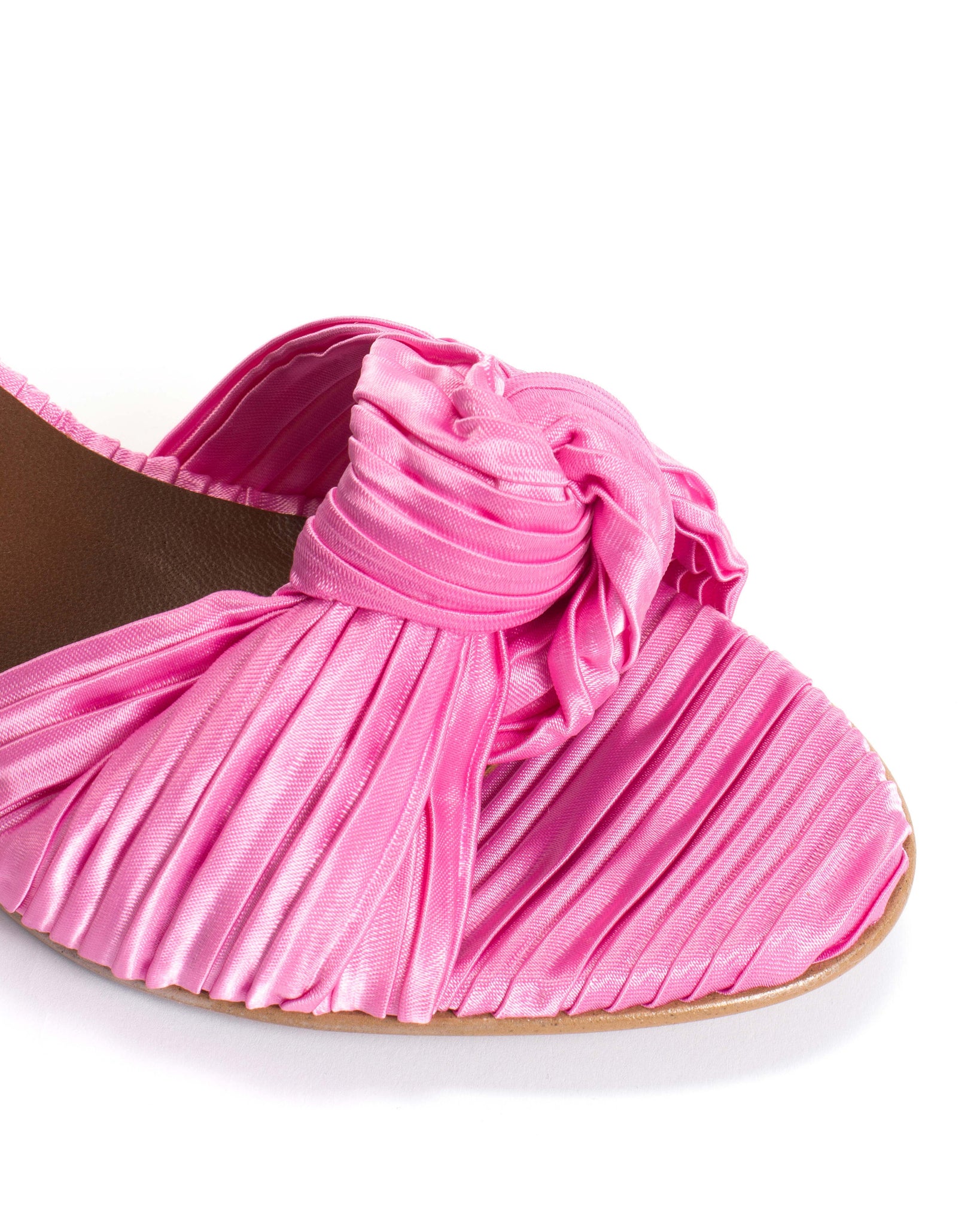 Aliza 50 stiletto Pleated satin Raspberry sorbet