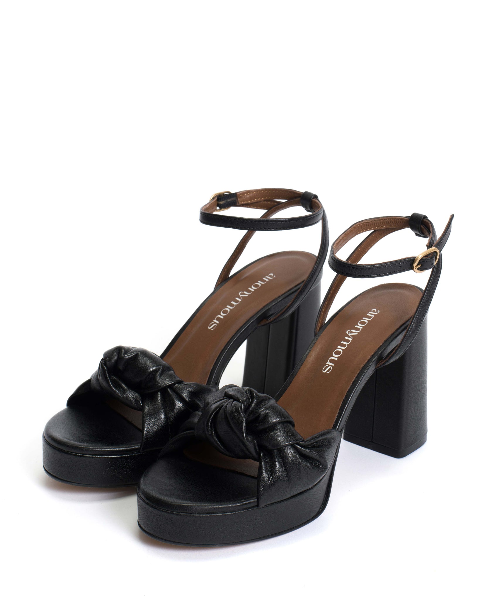 Aliza 85 platform Shiny lamb Black