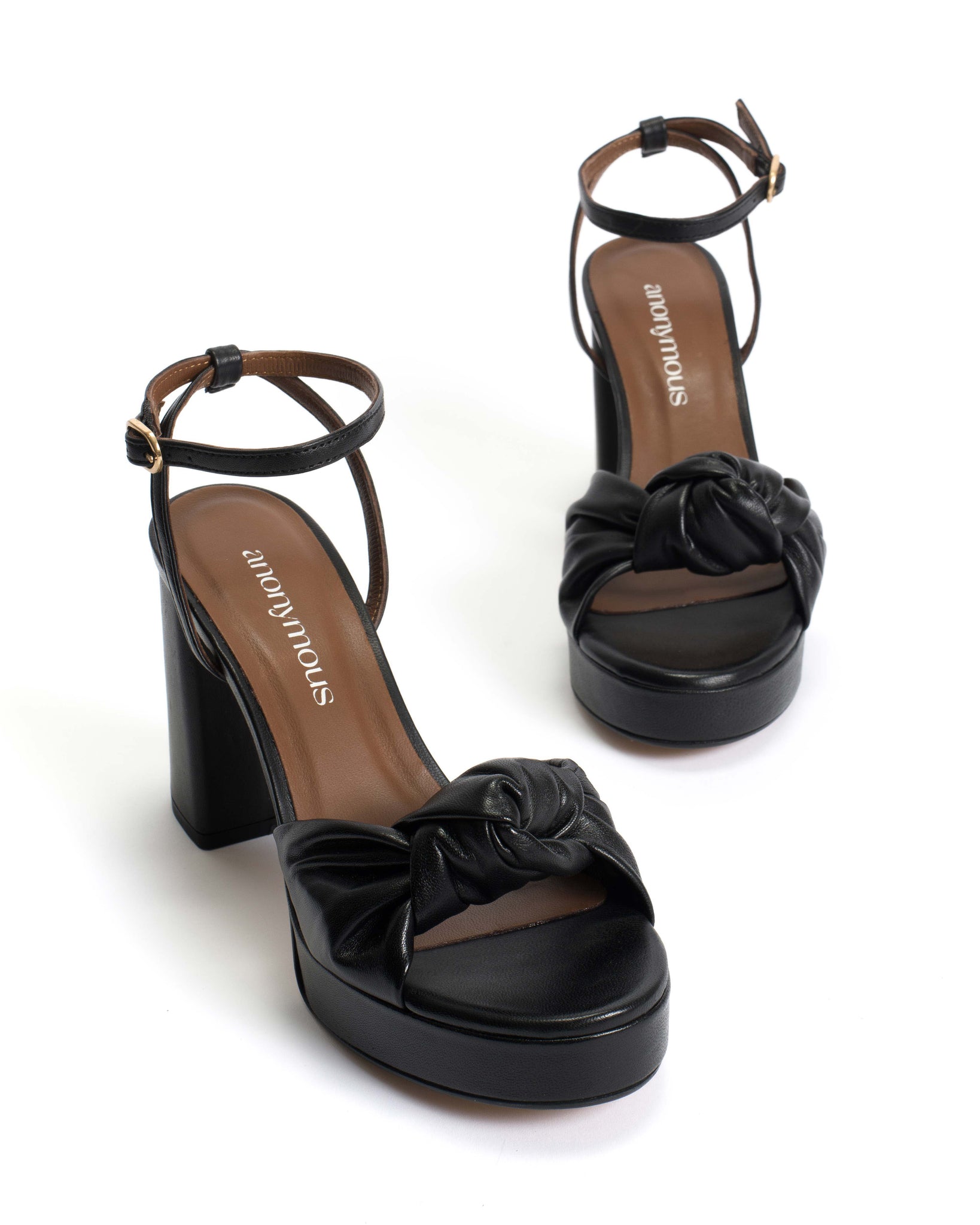 Aliza 85 platform Shiny lamb Black