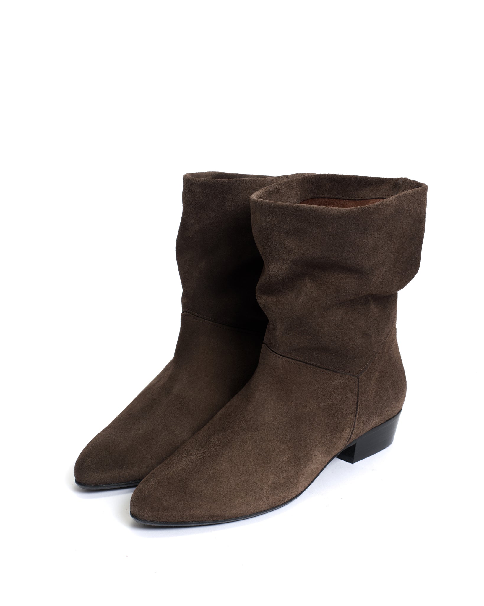 Jassi 20 Calf suede & sleek leather Coffee brown & dark taupe