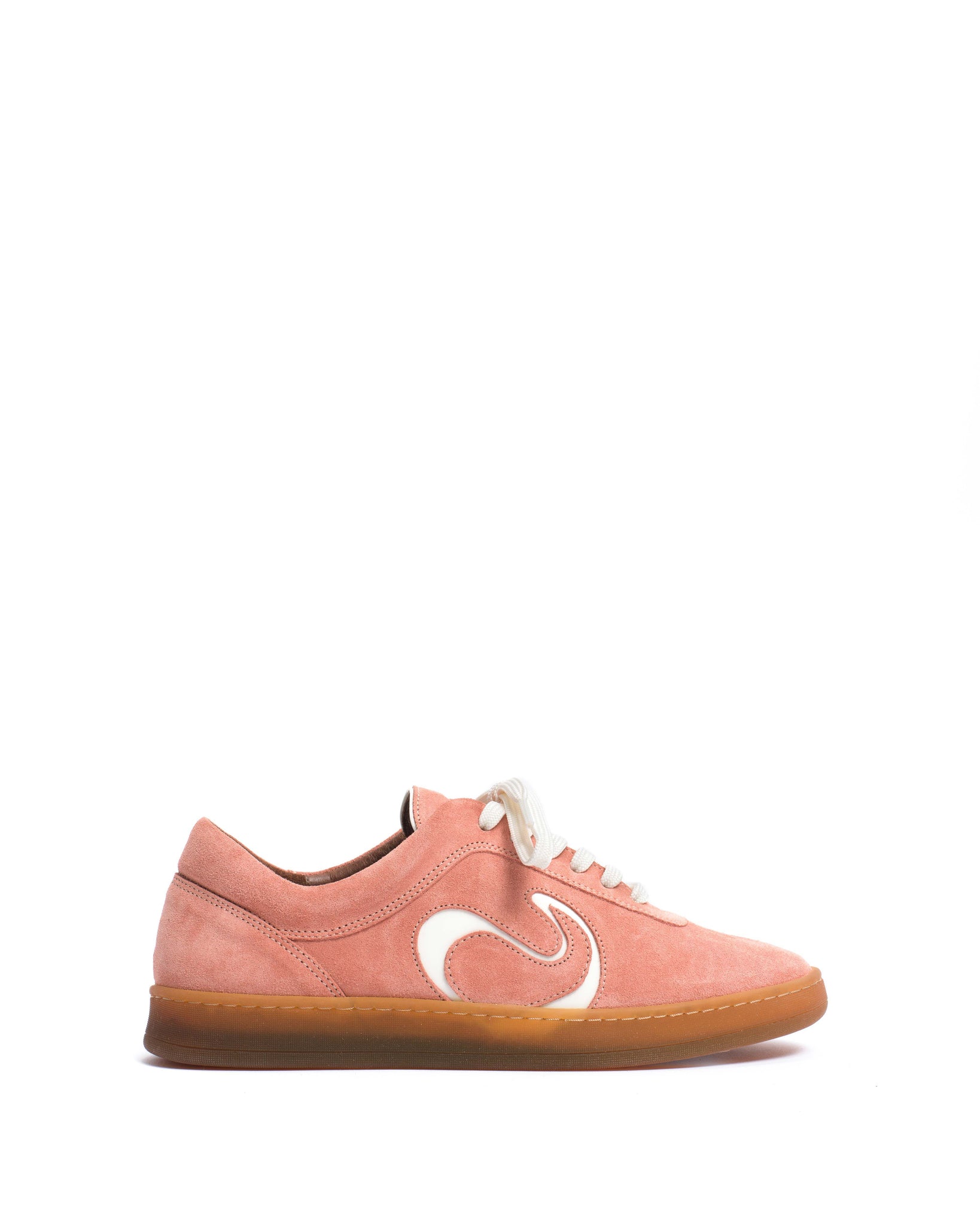 Blaire Calf suede & polished soft calf Coral pink & sand white