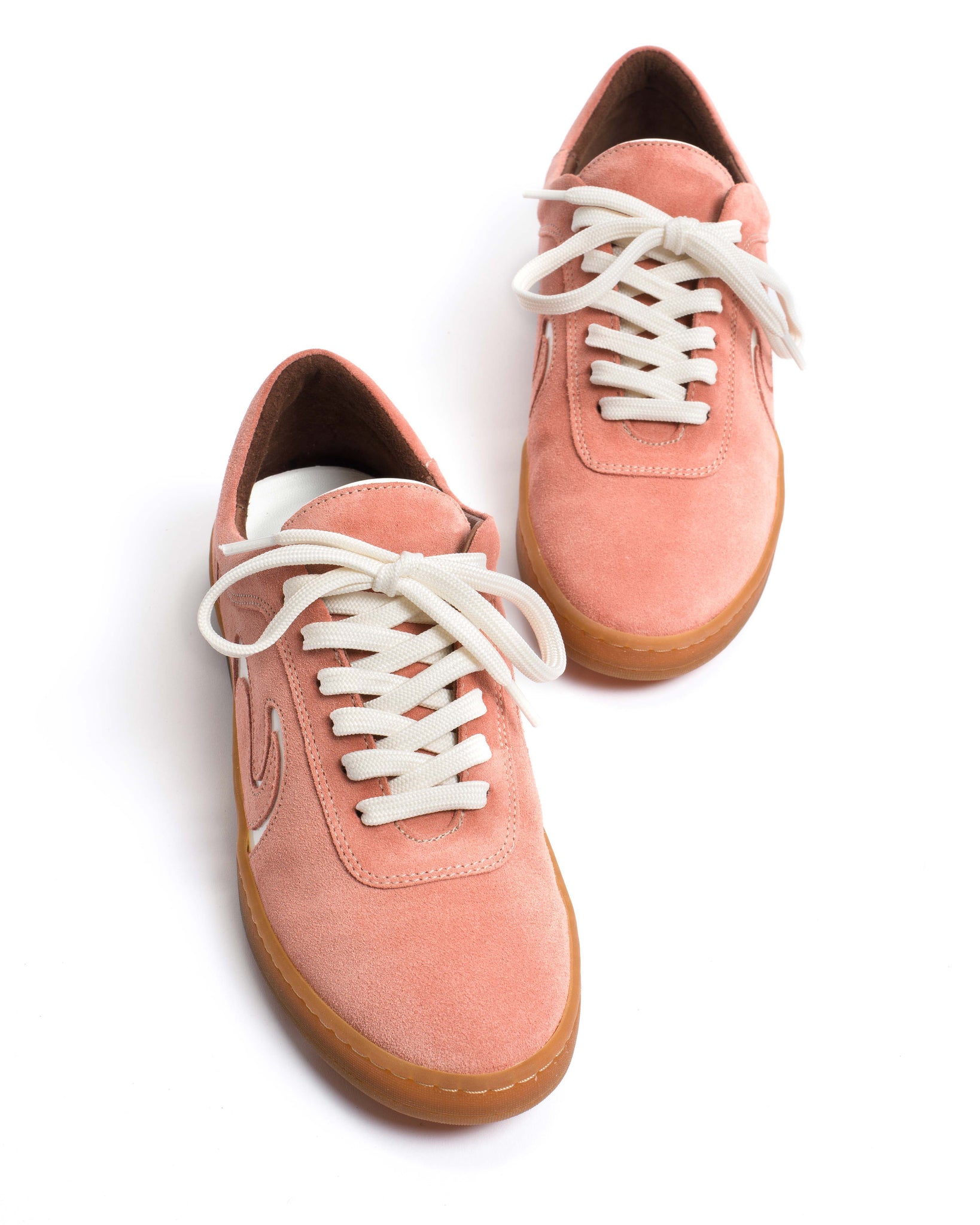 Blaire Calf suede & polished soft calf Coral pink & sand white