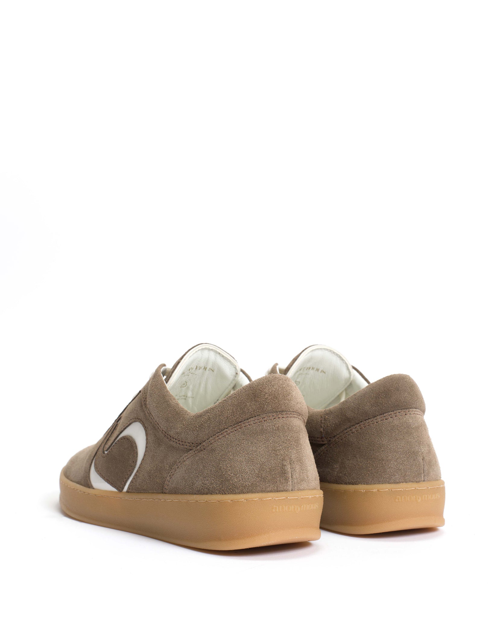 Blaire Calf suede & polished soft calf Dark taupe & white sand