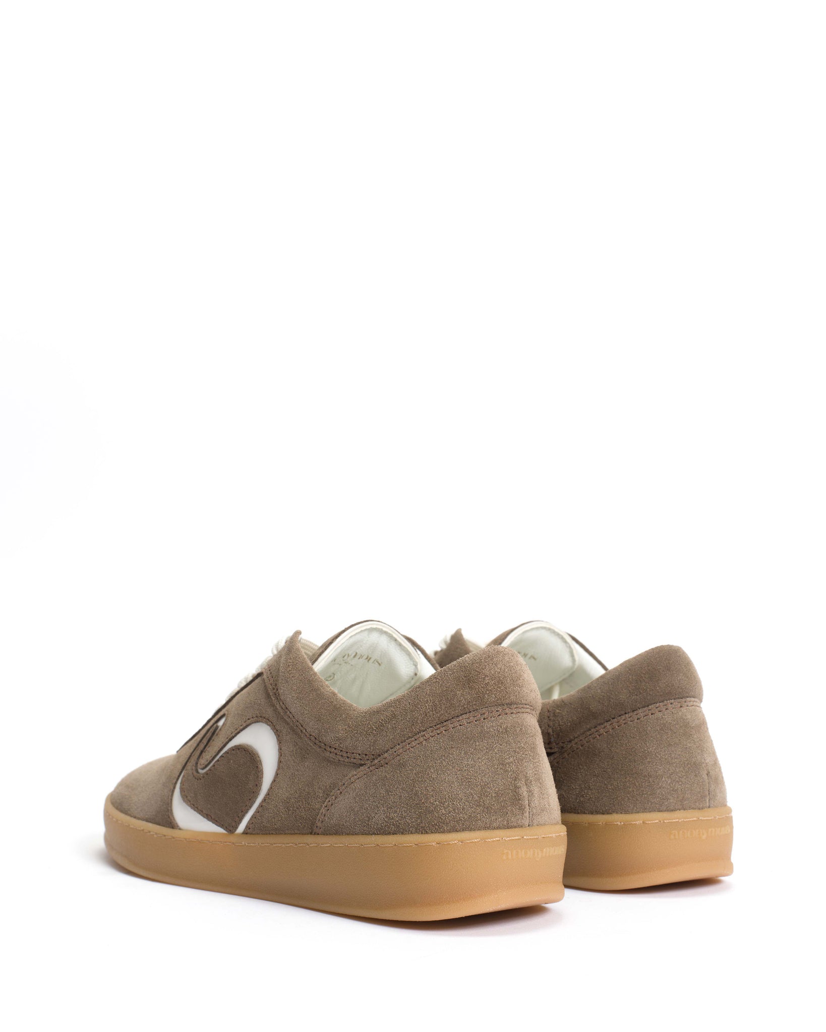 Blaire Calf suede & polished soft calf Dark taupe & white sand