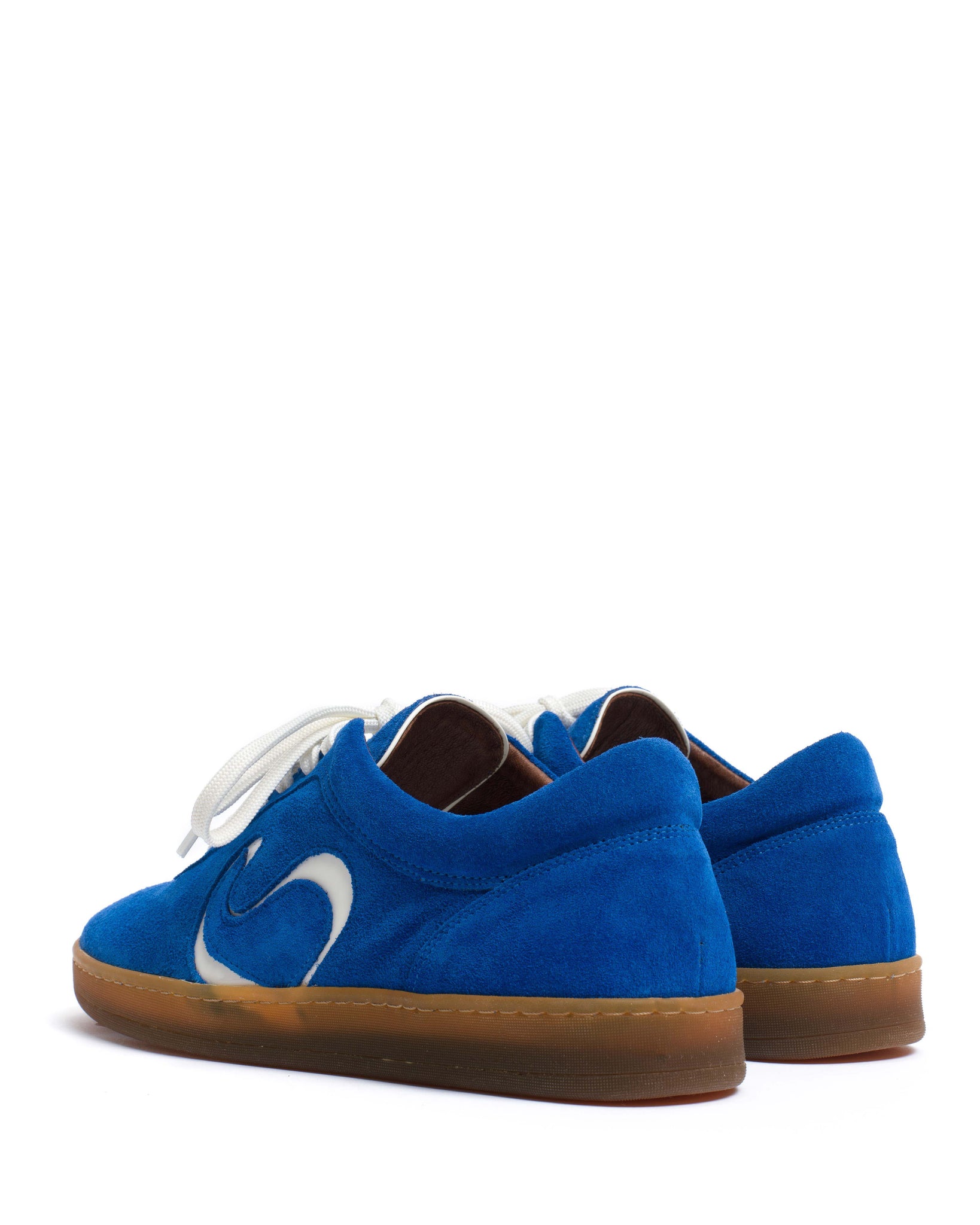 Blaire Calf suede & polished soft calf Electric blue & sand white