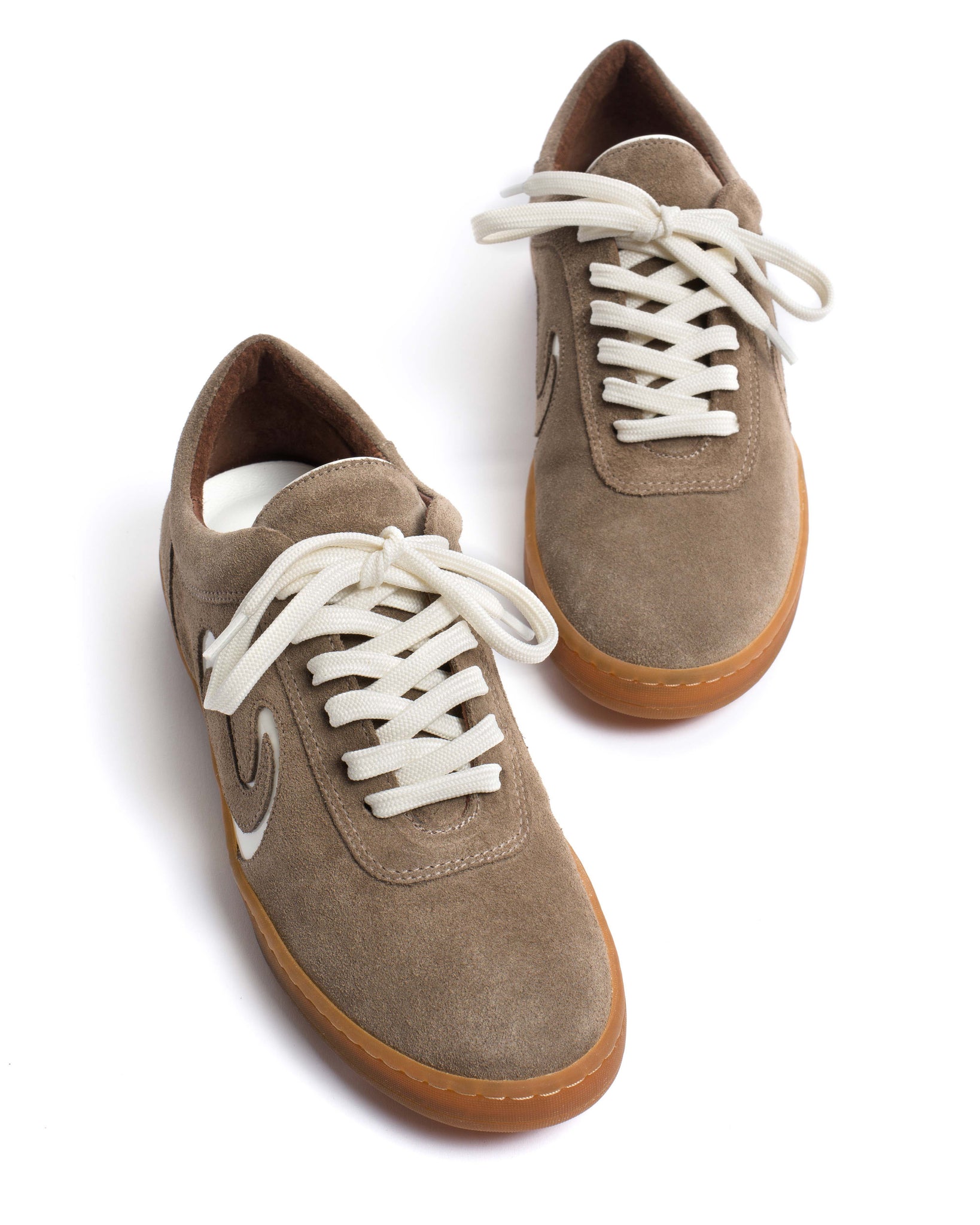 Blaire Calf suede & polished soft calf Mushroom & sand white