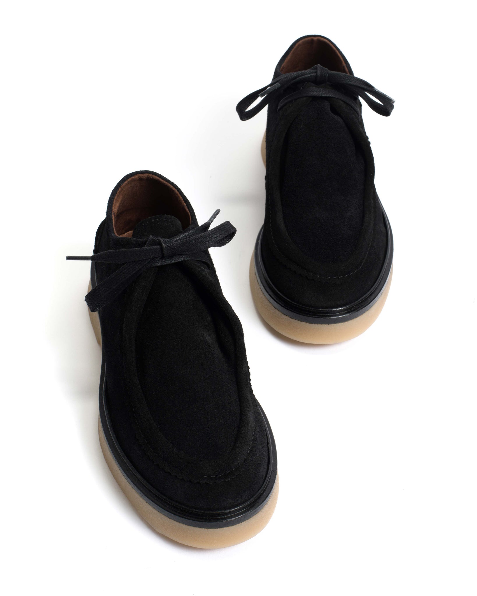 Chez flat platform Calf suede & Sole Black & natural