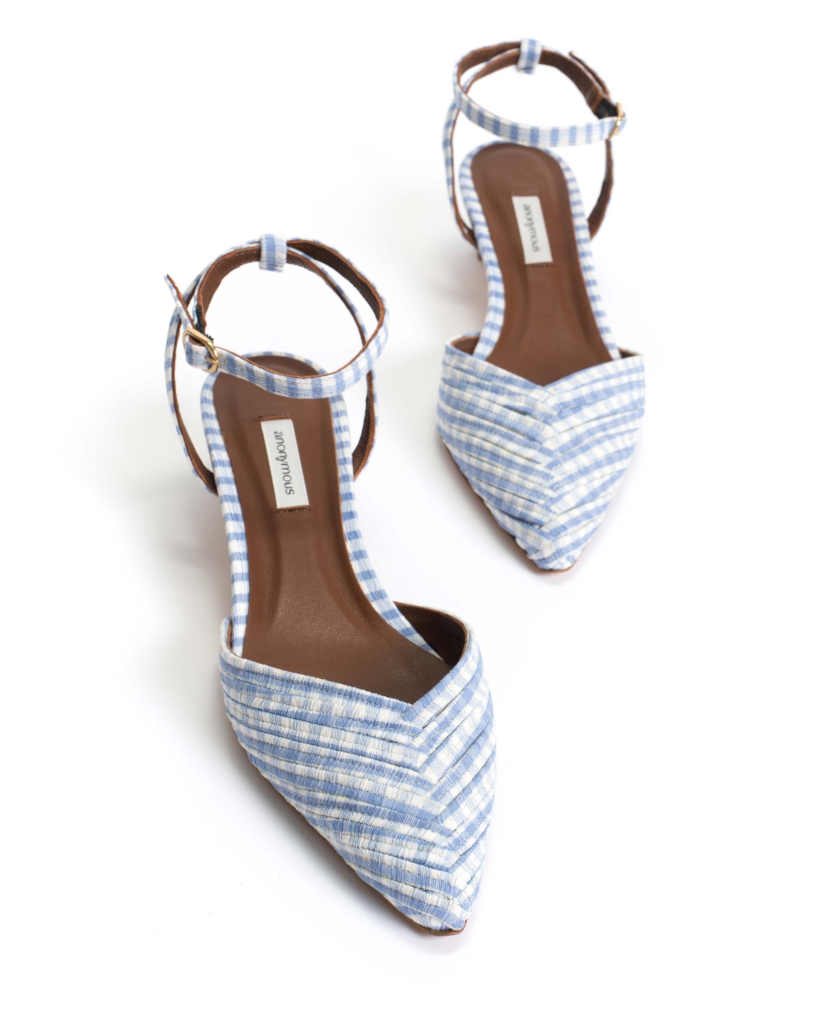 Givia 40 Pleated gingham Bubble blue