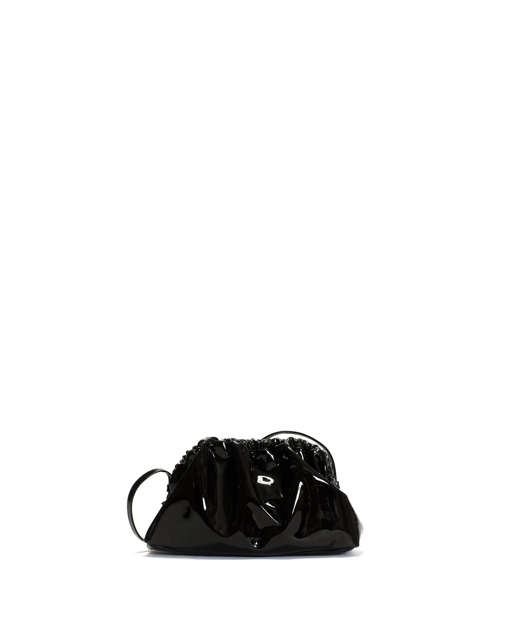 Hally petite cloud bag Polished soft calf Black