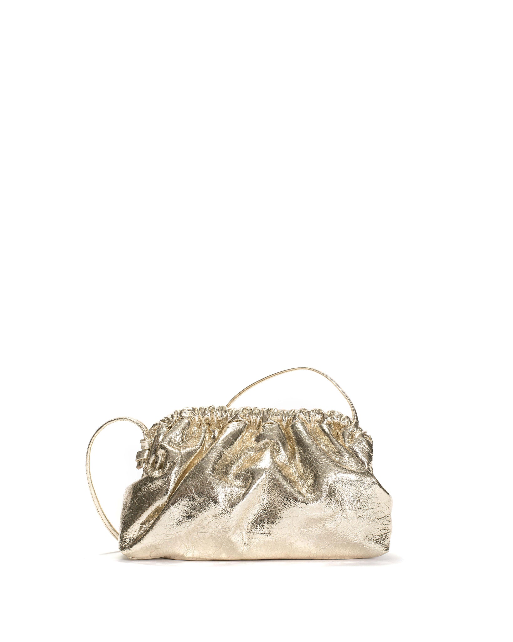 Hally grand cloud bag Grained metallic goat Champagne