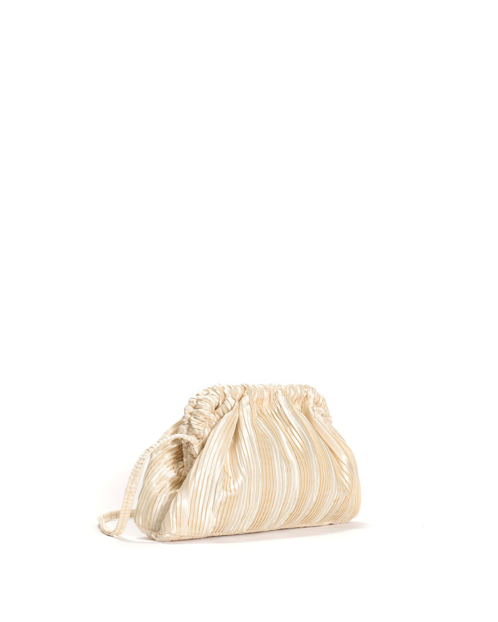 Hally petite cloud bag Pleated satin Creamy white