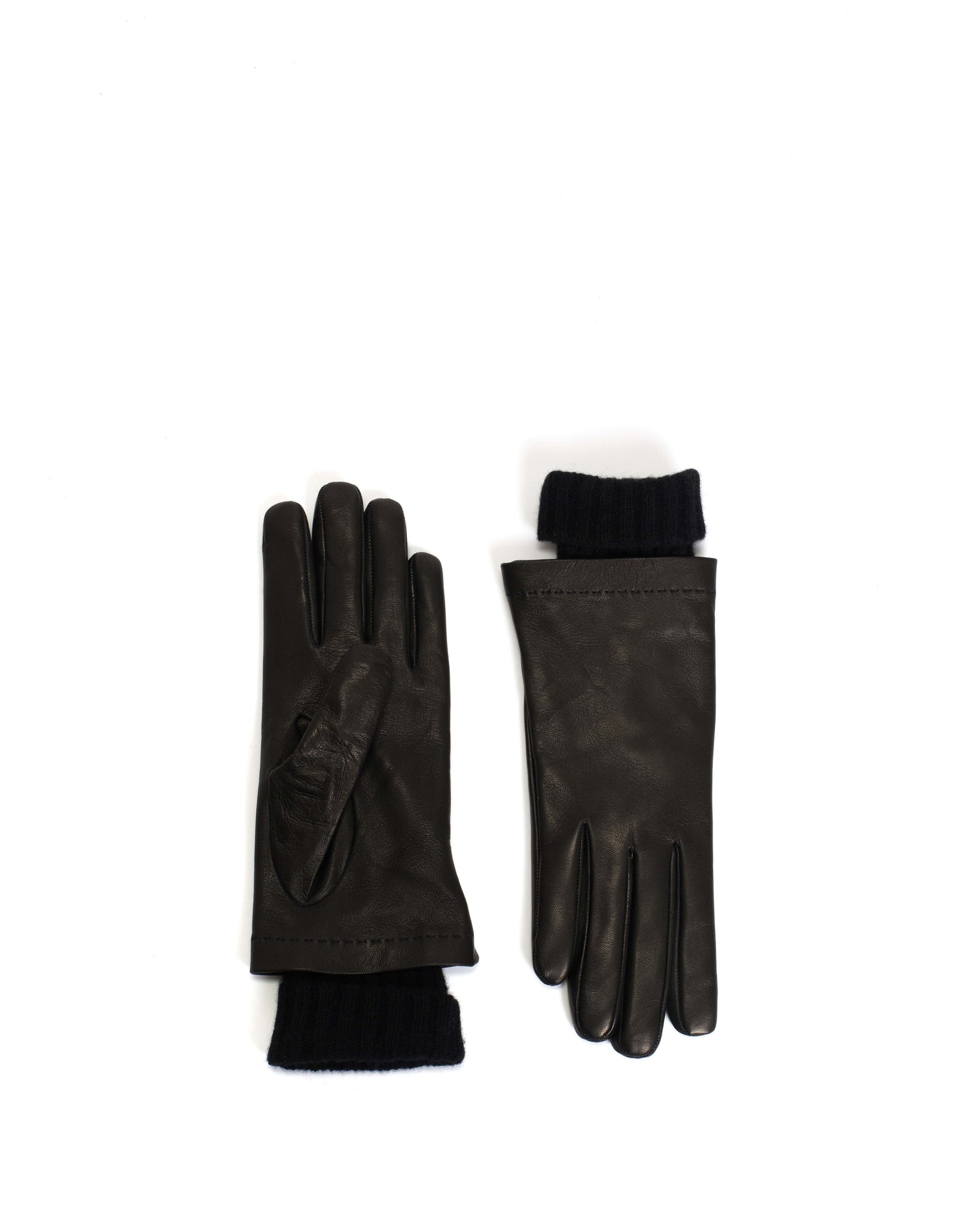 Hanni leather cashmere glove Lamb leather & 100% cashmere Black & black