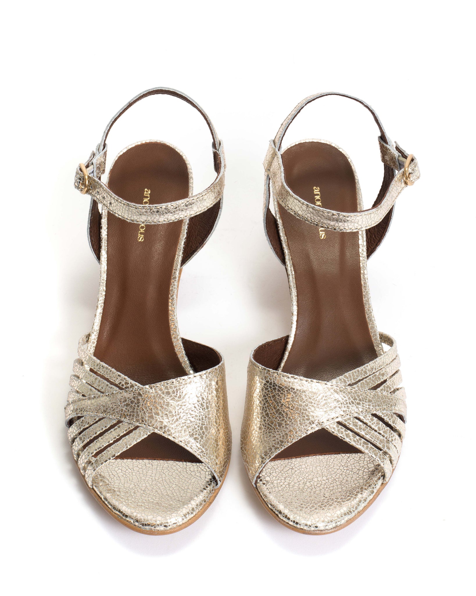 Hermine Crackled metallic goat Champagne