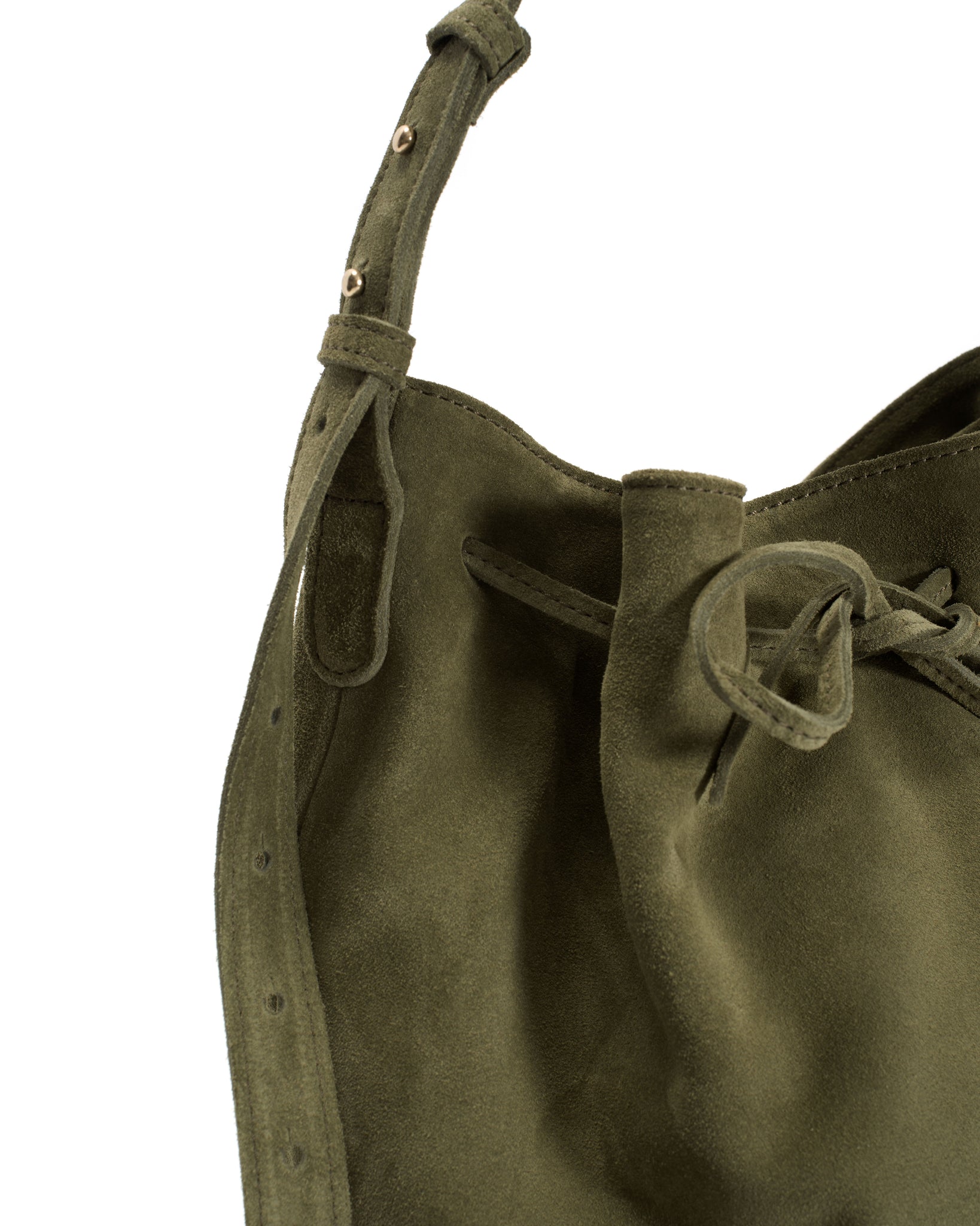 Kacey grand bucket bag Calf suede Olive green