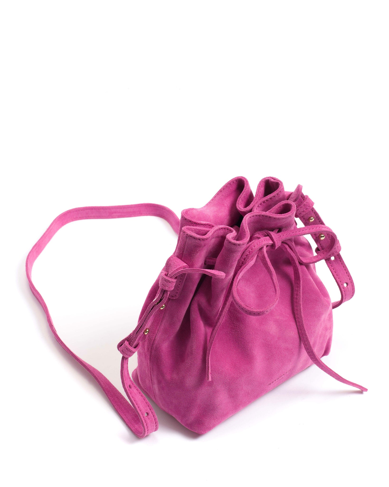 Kacey petite bucket bag Calf suede Raspberry sorbet