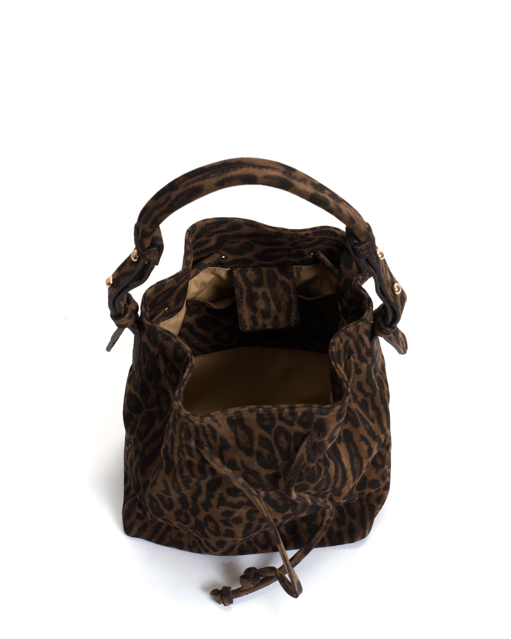 Kacey petite bucket bag Calf suede print Jaguar