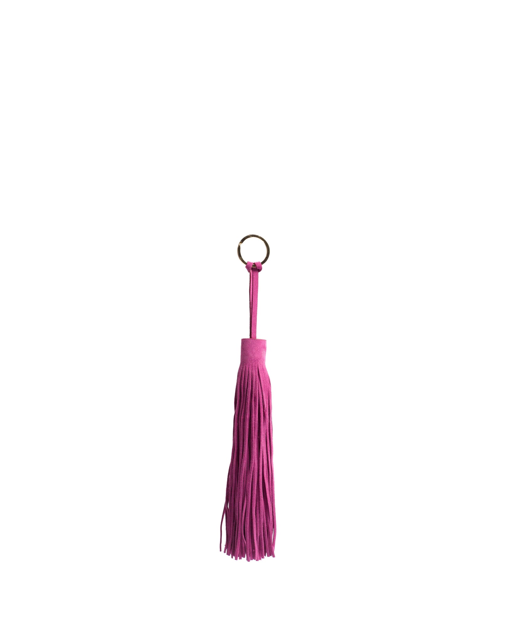 Langley fringe keyring Calf suede Raspberry sorbet