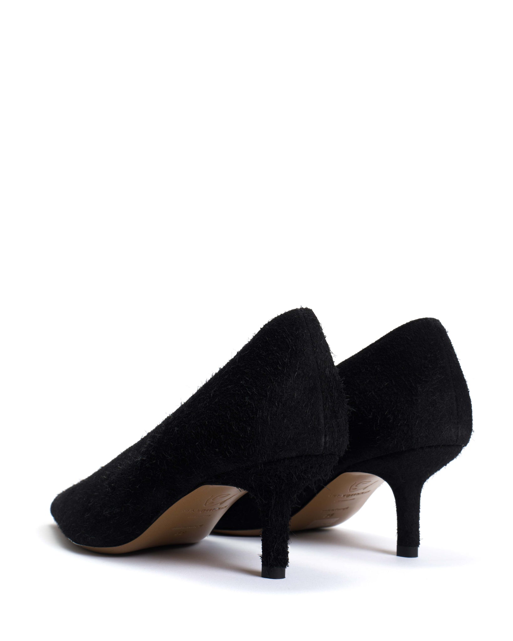 Phia 55 pin Plushed calf suede Black