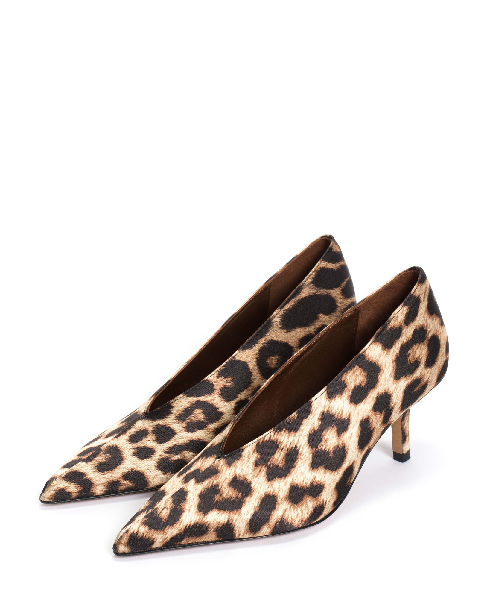 Phia 55 pin Satin print Leopard