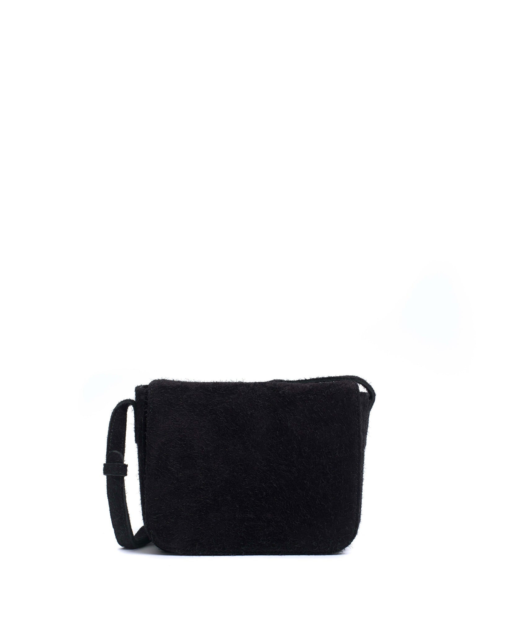 Sicha crossover bag Plushed calf suede Black