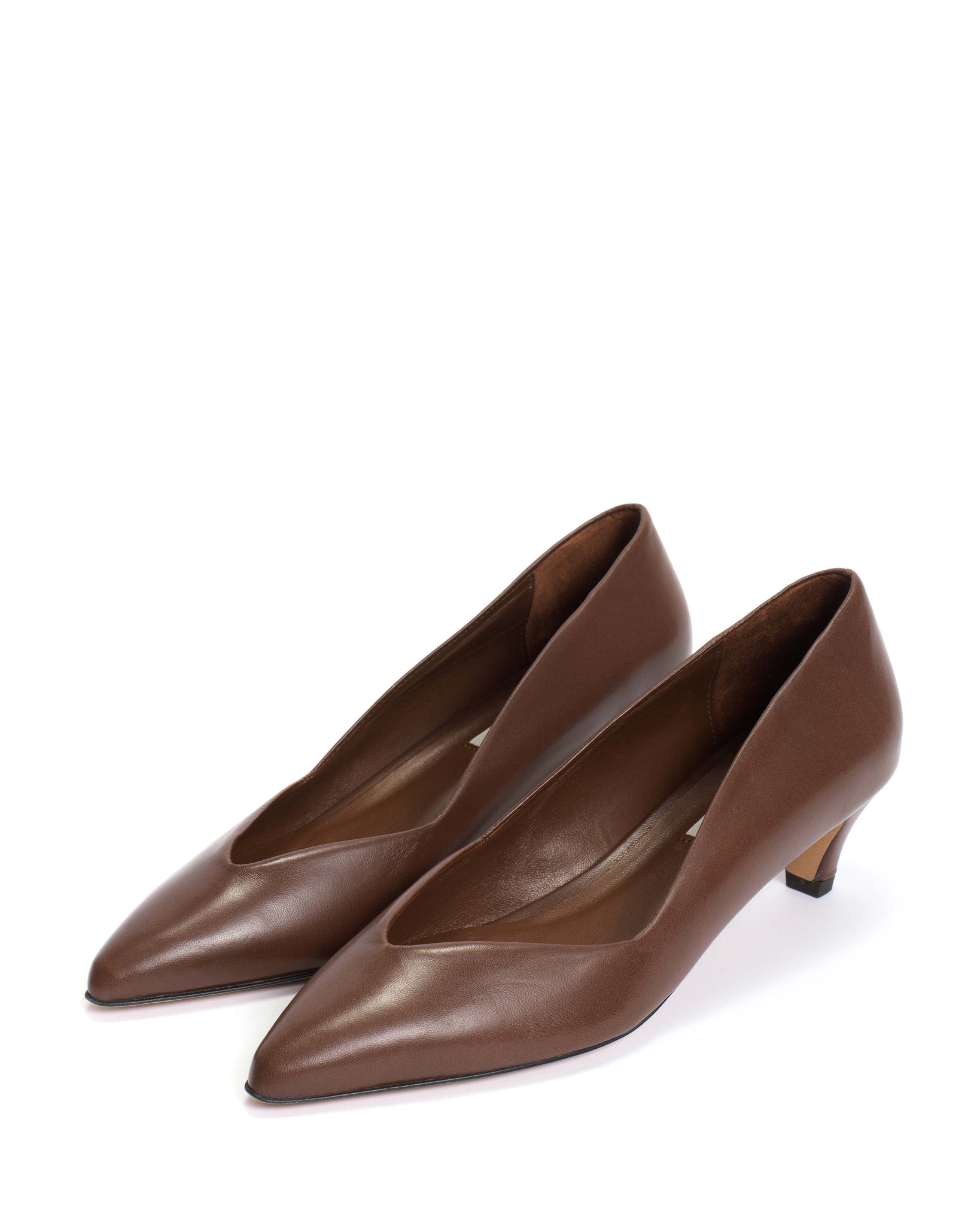 Trini 40 stiletto Shiny lamb Chocolate